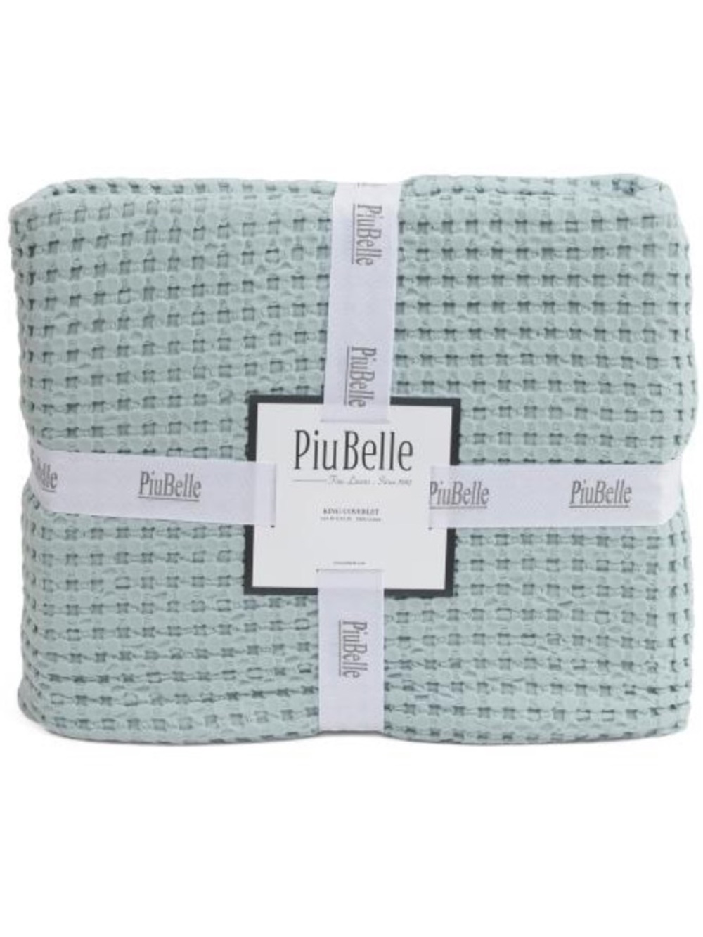 PiuBelle Waffle Knit coverlet - Light Sage